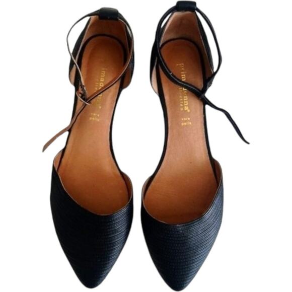 Primadona Collection Black Vera Pelle Flat, 38/US8 - Picture 1 of 7